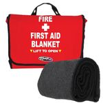 Kemp USA 17" Red, Black, and White Outdoor First-Aid Blanket Bag with 80-Percent Wool First-Aid Blanket