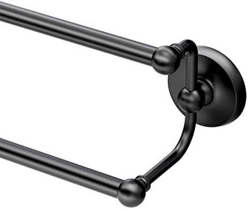 Gatco 5375MX Designer II Double Towel Bar, 24 Inch, Matte Black/Wall Mounted 24" Double Towel Holder Bar Rack for Bathroom