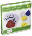 4 Piece Triangular Card Holders in Red, White, Yellow & Blue, Multi