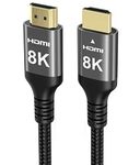 Ubluker 8k HDMI Cable 50 FT, Nylon Braided High Speed HDMI® Cable 4k 120Hz 2k 165Hz 8k 60Hz 12bit eARC ARC Dolby Atmos HDR10+ HDCP2.3 Compatible for Gaming PC TV Soundbar Monitor Laptop Mac PS5 Xbox