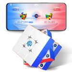 GAN 356 i Carry 2, Speed Cube 3x3 Magnetic, Smart Cube with Timer Tracking Movements Steps via CubeStation App, Brain Teaser STEM 3D Puzzles Game Cubes for Kids Adults, Frosted Version