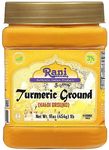 Rani Turmeric (Haldi) Root Powder Spice, (High Curcumin Content) 16oz (1lb) 454g PET Jar ~ All Natural | 100% Pure, Salt Free | Vegan | Gluten Friendly | NON-GMO | Indian Origin