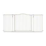 Toddleroo by North States 72” wide Deluxe Décor Baby Gate: Sturdy safety gate with one hand operation. Extra wide baby gate. Hardware Mount. Fits 38.3-72” Wide. (30" Tall, Warm White)