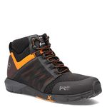 Timberland Mens Radius Mid Composite Safety Toe, Black/Orange, 10.5