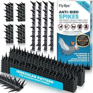 Fly-Bye Anti Bird Spikes - 6m Coverage with 2500+ Spikes - Pigeon and Bird Deterrent for Walls, Fences, Roofs - Irregular Design for Effective Cat and Bird Control Outdoors