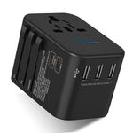 Ceptics Universal Travel Adapter - 3 in 1 International Travel Adapter, Universal Plug Socket, 2 x USB Fast Charging - Worldwide Travel Adapters