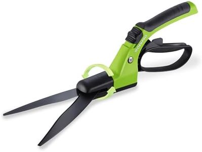 WORKPRO Grass Shears Handheld, Ultra-Sharp Grass Clippers with 360 Degree Swivel Blades, Manual Grass Cutter with TPR Coated Handle, 15 Inch Garden Shears, Gardening Scissors for Precise Lawn Trimming