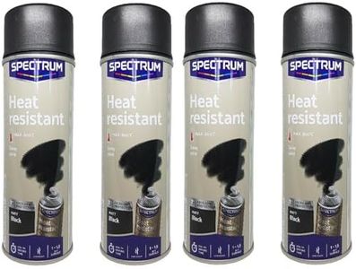 Lot 4 Vaporisateur Peinture Spray Haute Température Noir Mat Aérosol 800° C Auto Moto Poêle à Bois
