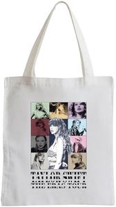 DEVINK Tote Bag, Reusable Cotton Canvas Tote Bag, Pop Singer Merch Shoulder Bag, Album Inspired Shopping Bag, Gifts for Music Lover, White