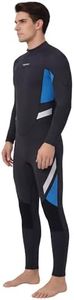 COPOZZ Mens Wetsuit 3/2mm, Neoprene Wetsuits for Men, Back Zipper Wet Suits with 50cm Pull Strap, Keep Warm in Cold Water for Snorkeling, Diving, Surfing, Water Sports, Kayaking (Size XL)