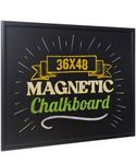 Besso Premium Magnetic Hanging Chalkboard with Rustic Pine Wood, Use with Regular or Liquid Chalk, Non Porous Wall Blackboard for Home, Classroom, Office Decor (36x48)