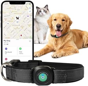GPS Dog Collar(1 Pack), Mini GPS Cat Tracker, GPS Tracker for Dogs (iOS Only), No Monthly Fee, Compatible with Apple Find My, Anti-Lost, Finder Tag for Kitten Puppy Black S(10"-14")
