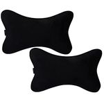 ABLE Velvet Neckrest Necksupporters Pillow Black for Audi -Q7 Set of 2 pcs