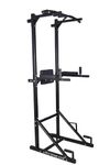Gym Factory Jilo Home Gym Power Tower Free Standing Pull Up Bar,Parallel Bar,Dips Station and Push Up Bar,on Top,10,Grips, Full,(Block) And (200; KG CAPACITY) POWER TOWER.