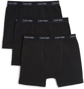 Calvin Klein Boys' Briefs Underwear 3-Pack, Black/Black/Black, Large