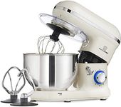 MisterChef PRO Electric Kitchen 1600W Food Stand Mixer, Big Bowl, Eggbeater, Dough Hook & Stainless Steel Whisk 5.5L Stainless Steel Bowl, Cream