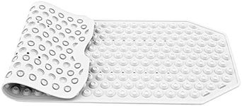Tatkraft Secure - White Non Slip Bath Mat for Inside Shower/Bath - 40x103cm (16x40in) - Anti Mould - Durable Natural Rubber Bathtub Mat - Safety for Elderly and Kids - Premium Italian Quality