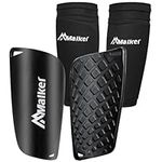 Malker Football Shin Guards for Kids Youth Adults Shin Guards Pads with Sleeves, Lightweight and Compact, Protective Soccer Equipment