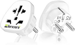 LENCENT 2X AU to EU Euro Europe Plug Adapter, Grounded European Travel Adapter for Spain Germany France Portugal Greece Russia Netherlands Turkey and More (Type E/F)