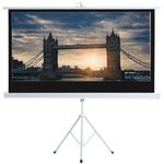 INMOZATA 72" Projector Screen and Stand, 16:9 HD Projector Screens Pull Down with Tripod Stand for Office Home Cinema Party, Indoor Outdoor Portable Projector Movie Screen for Garden