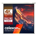 celexon manually extendable home cinema and business projector screen 4K and full HD manual screen economy - 240x240cm - 134" - 1:1