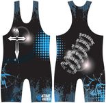 4 Time All American Sublimated Wrestling Singlet – Stitched & Durable Mens Singlet – Singlet for Wrestling, MMA & Powerlifting– Wrestling Singlet Youth Boys (Joshua 10:8, L 156-190 lbs.)