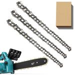 3 Pack Chainsaw Chain for 12 Inch (30cm) Bar, 3/8" LP 45 Drive Links .043" Gauge, Replacement Chain fits for Ryobi OCS1830, Bosch AKE 30 Li, Makita, Dewalt and More and Other Chainsaws