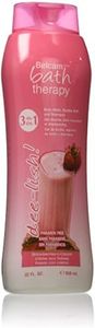 Belcam Bath Therapy 3 in 1 Body Wash, Bubble Bath and Shampoo, Strawberries and Cream, 32 Fluid Ounce