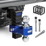 Orion Motor Tech Adjustable Trailer Hitch, 6 in Drop & Rise Hitch Fits 2 in Receiver, 12500 LBS GTW, Heavy Duty Aluminum Tow Hitch for Truck with Two Anti-Theft Locking Hitch Pins for Class III & IV