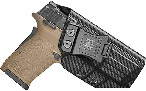 Amberide S&W M&P Shield EZ IWB Holster, Kydex Concealed Carry Holster for S&W M&P Shield EZ/Equalizer, No Optic/No Laser, Posi-Click Retention, Sweat Guard, Adjustable Cant (0–30°)
