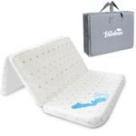 Biloban Trifold Pack and Play Mattress Topper 38" x 26", Playpen Mattress Pad Waterproof Breathable Soft Baby Foam, Pack and Play Mattress Pad with Removable Zippered Cover, Non-Slip, White