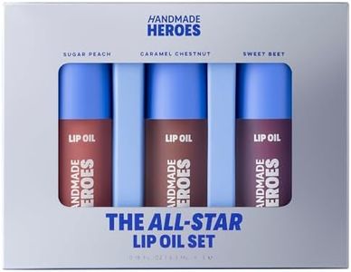 Handmade Heroes 100% Natural Vegan Lip Oil with Squalane Non-Sticky Lip Gloss Moisturizing, Shiny, Nourishing Korean Lip Gloss Lip Treatment - Pack of 3