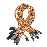 uxcell 10pcs 3-Pin Servo Extension Cable Cord Connectors Lead Wire Male to Female 22AWG 60-Cores Servo Receiver Wire