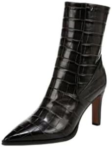 Franco Sarto Women's Appia Pointed Toe Dress Bootie Ankle Boot, Dark Grey Croco, 9.5