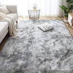 Leesentec Area Rugs 3×5 Soft Shaggy Fluffy Rugs for Living Room Bedroom Nursery Modern Carpet Anti-Skid Rugs Home Decor Area Rug (White Gray, 4×5.3 ft（120×160cm）)