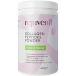 Rejuven8 Collagen Peptides Powder - 400g Tropical Flavour - 26g of Collagen and 24g of Protein Per Serving - Grass Fed Bovine Collagen Powder for Women & Men - Protein Collagen Powder