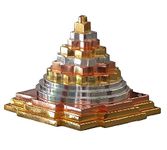 Gemstone Mart Ashtadhatu Meru Chakra Shree Yantra (4 x 4 inch, Gold, Silver and Copper)
