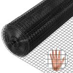 Hardware Cloth Black 36'' x 100' -1/2 Inch x 1/2 Inch 19GA Coated Wire Mesh Wire Fence Roll Welded Wire Fencing