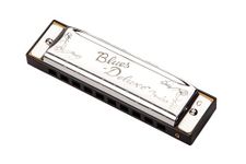 Fender Blues Deluxe Harmonica, Key of G, 10 Holes, Nickel Chrome, Includes Case