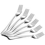 Dining Fork, Stainless Steel Fork, Dining Table Fork, Suitable for Dinner, Steak, Salad, Fruit, Cake (Set of 6)