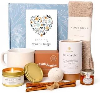 Self Care Gift Basket for Women - Get Well Soon Care Package with Tea, Socks, Mug & Honey - Sympathy, Thinking of You & Mothers Day Gifts