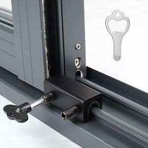 Sliding Window Locks (2 Sets), Security Window Locks with Keys, Adjustable Aluminum Sliding Window Stops, Easy Installation Without Drilling, for Vertical and Horizontal Sliding Windows