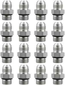 Urnqowuy Straight Hydraulic Hose Adapter Fittings, 1/2" JIC 37° Male x #8 SAE/ORB Male, 1/2" Male JIC (3/4"-16 thread) x 1/2" Male ORB (3/4"-16 thread), Replace 6400-08-08, 16 Pcs