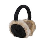 Aran Traditions Knitted Design Faux Fur Earmuffs (Black)