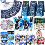 Tacobear 122pcs Video Game Party Bag Fillers Gaming Party Favors Silicone Bracelet Keychains Party Bags Stamp Luminous Tattoo Sticker VIP Pass Tickets Birthday Party Supplies Pinata for Boys Kids