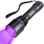 UltraFire UV Black Light Flashlight for Curing UV Glue, Powerful 395 nm LED Blacklight Flashlights, Pet Stain Detector for Dog Urine, Dye Detector H-P3