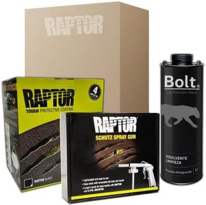 PINTURA RAPTOR 2K KIT NEGRO 4 LT + PISTOLA ESTANDAR + DISOLVENTE LIMPIEZA