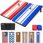 GoSports Classic Regulation Size Cornhole Set Includes 8 Bags, Carry Case & Rules,Red;Blue