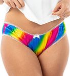 Satini Women's Tanga Bikini Lingerie Briefs Panties Satin Knickers (Rainbow, XL)
