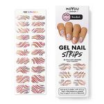 MOYOU LONDON Semi Cured Gel Nail Strips, 20 Pc. Gel Wraps for Nails, Easy Apply & Remove for Salon-Quality Manicure, Works with Any Nail Lamps - Nailjob 03